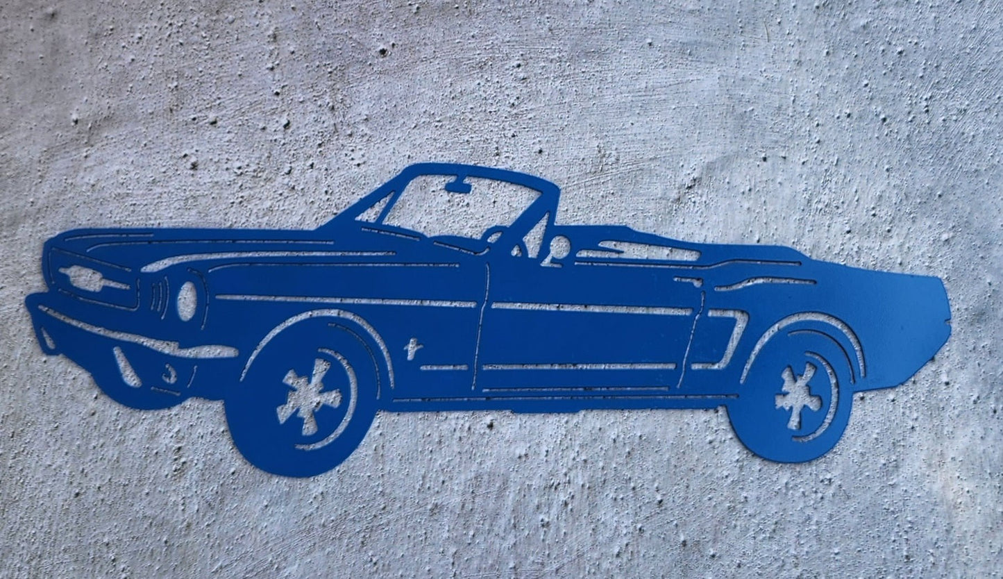 1965 Ford Mustang Convertible Metal Wall Art, 14 - Gauge Steel - SRT Metalworks