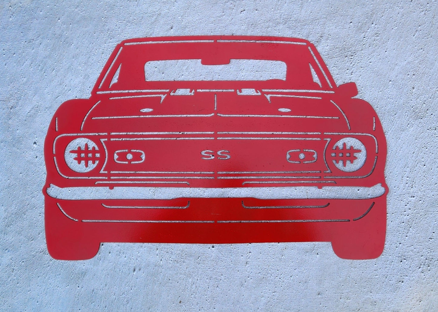 1968 Chevy Camaro Front View Metal Wall Art, 14 - Gauge Steel - SRT Metalworks