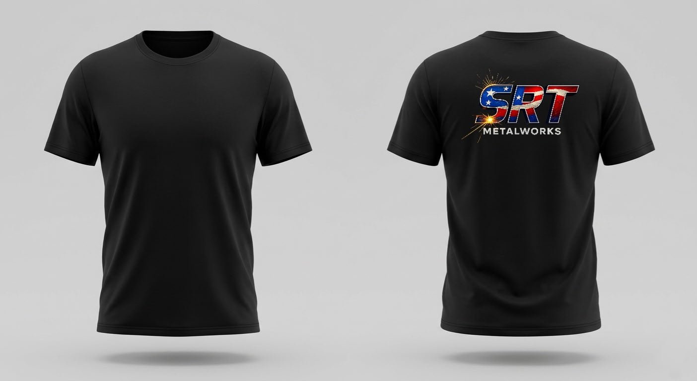 SRT Metalworks Short Sleeve T-Shirt Black, Full Back Logo - SRT Metalworks