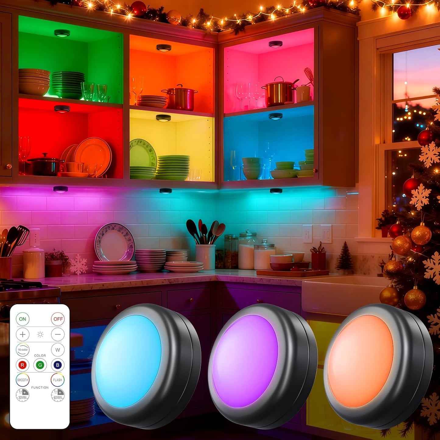 Wireless LED Puck Lights for Metal Art and Displays - SRT Metalworks