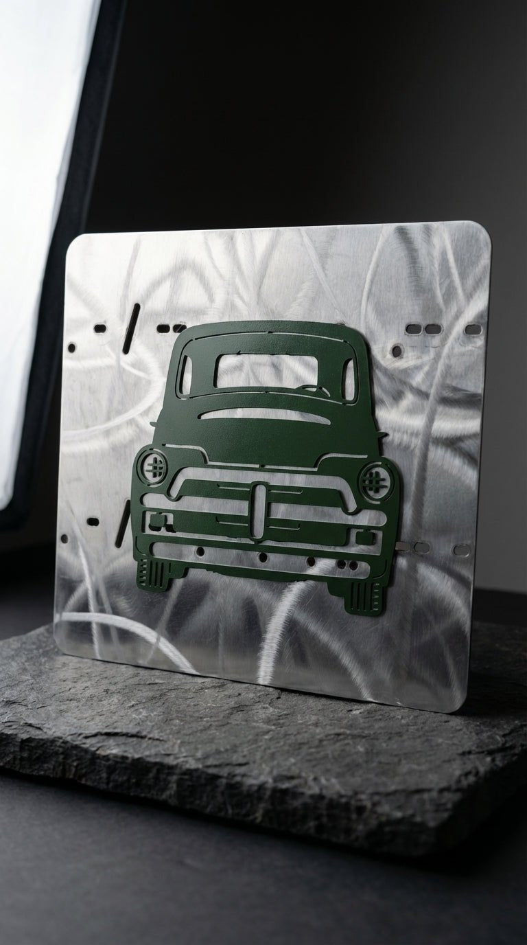 1954 Chevy 3104 Truck Front – Hand - Painted 14 - Gauge Steel Wall Art - SRT Metalworks