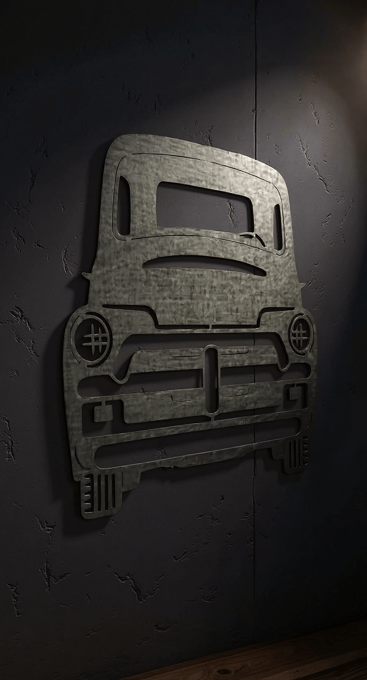 1954 Chevy 3104 Truck Front – Hand - Painted 14 - Gauge Steel Wall Art - SRT Metalworks