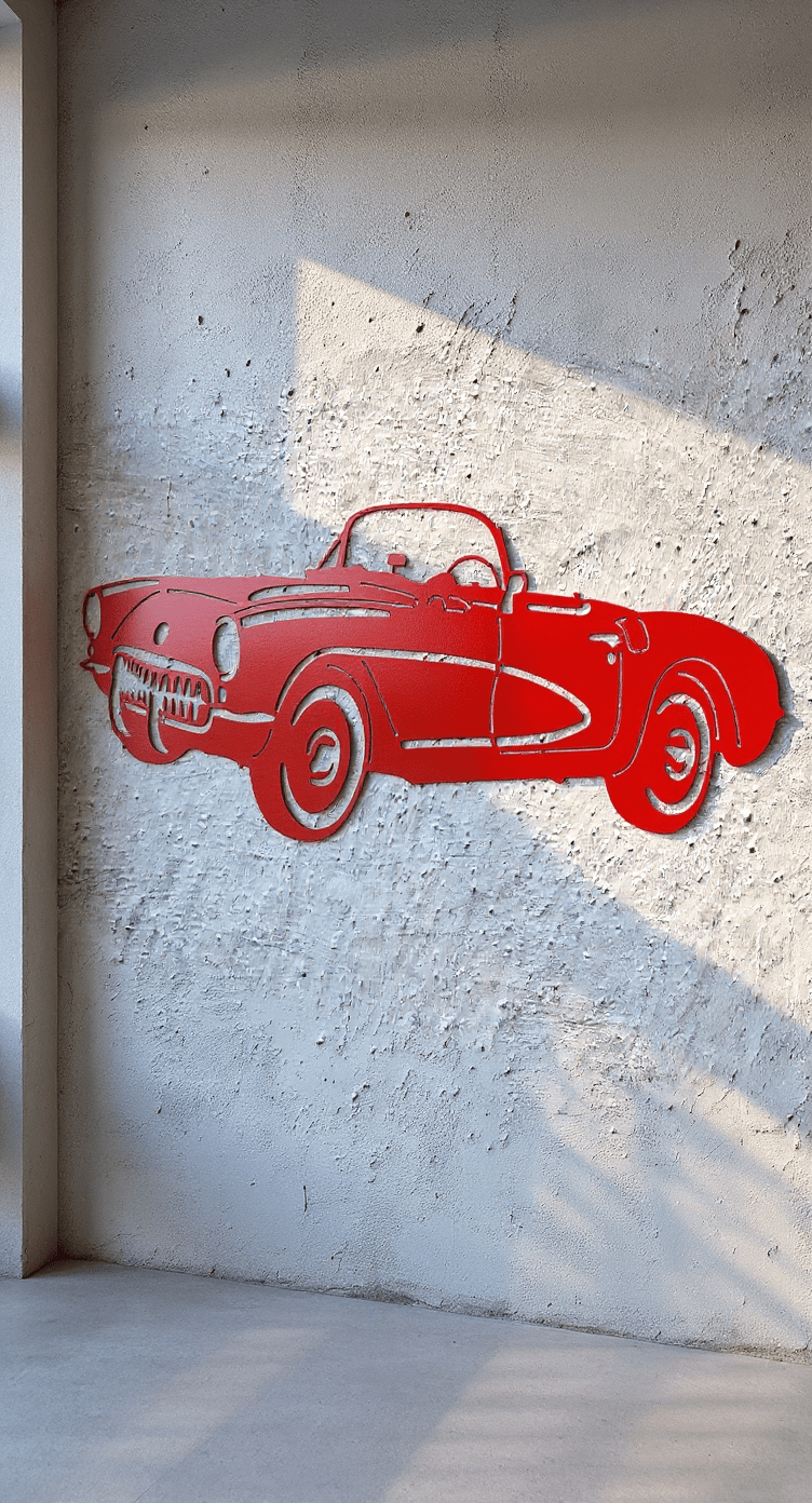 1957 Chevy Corvette Metal Wall Art, 14 - Gauge Steel - SRT Metalworks