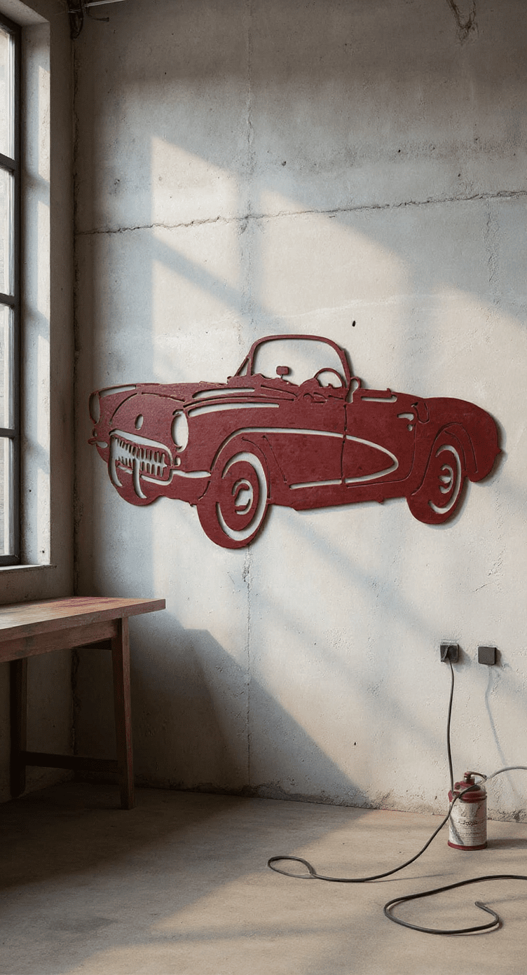 1957 Chevy Corvette Metal Wall Art, 14 - Gauge Steel - SRT Metalworks