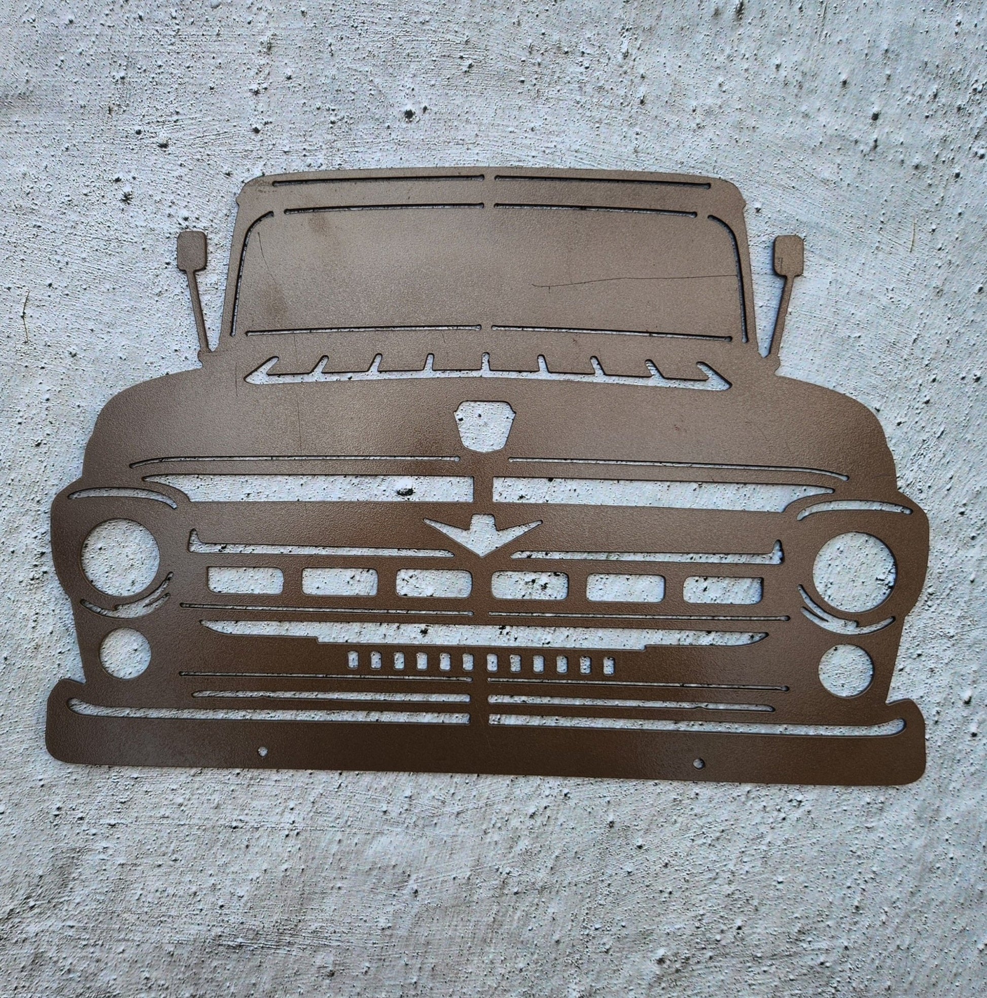 1957 Ford F100 Front View Truck Metal Wall Art, 14 - Gauge Steel - SRT Metalworks