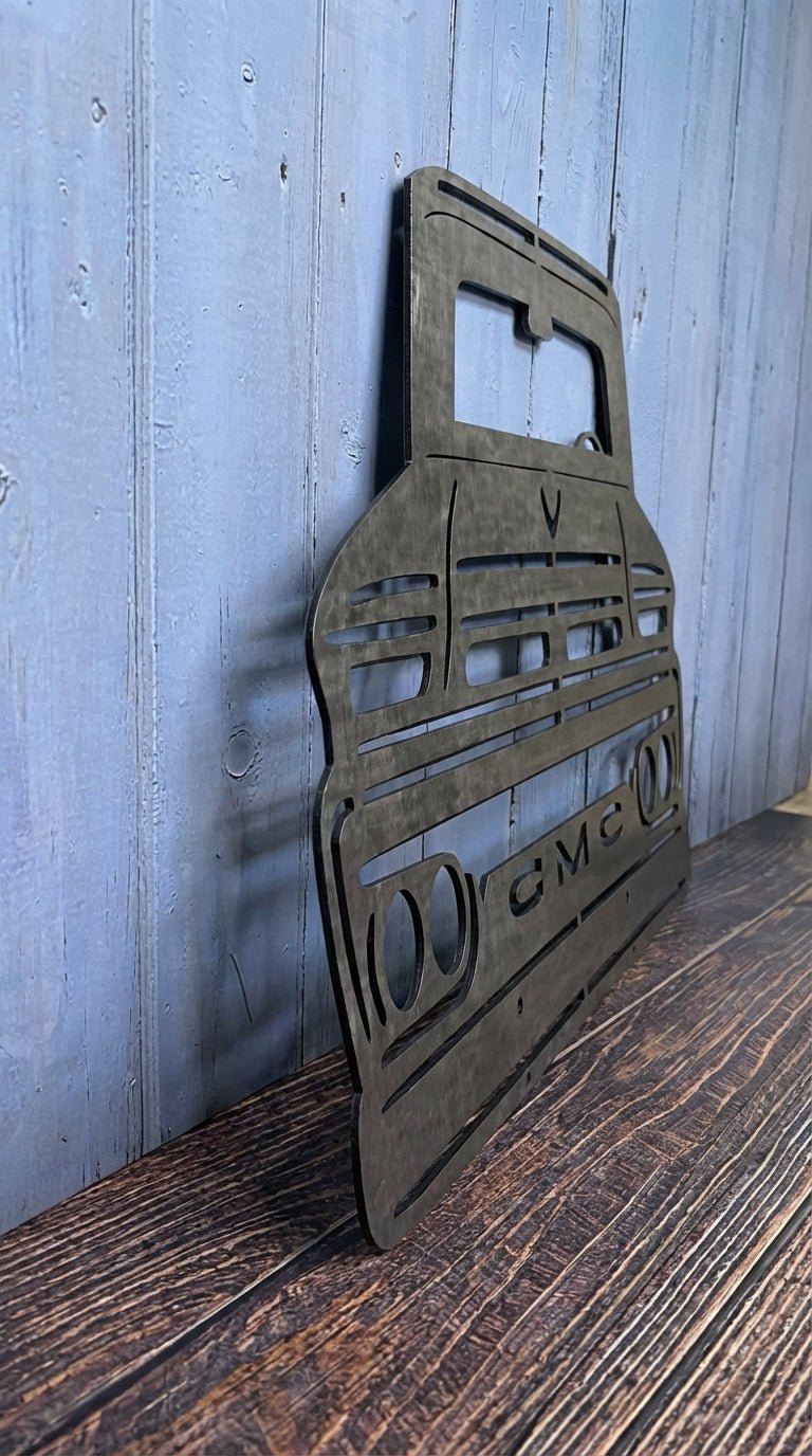 1963 GMC C1500 Truck Front with GMC – Hand - Painted 14 - Gauge Steel Wall Art - SRT Metalworks