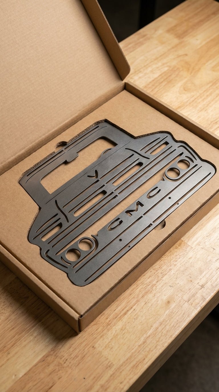 1963 GMC C1500 Truck Front with GMC – Hand - Painted 14 - Gauge Steel Wall Art - SRT Metalworks