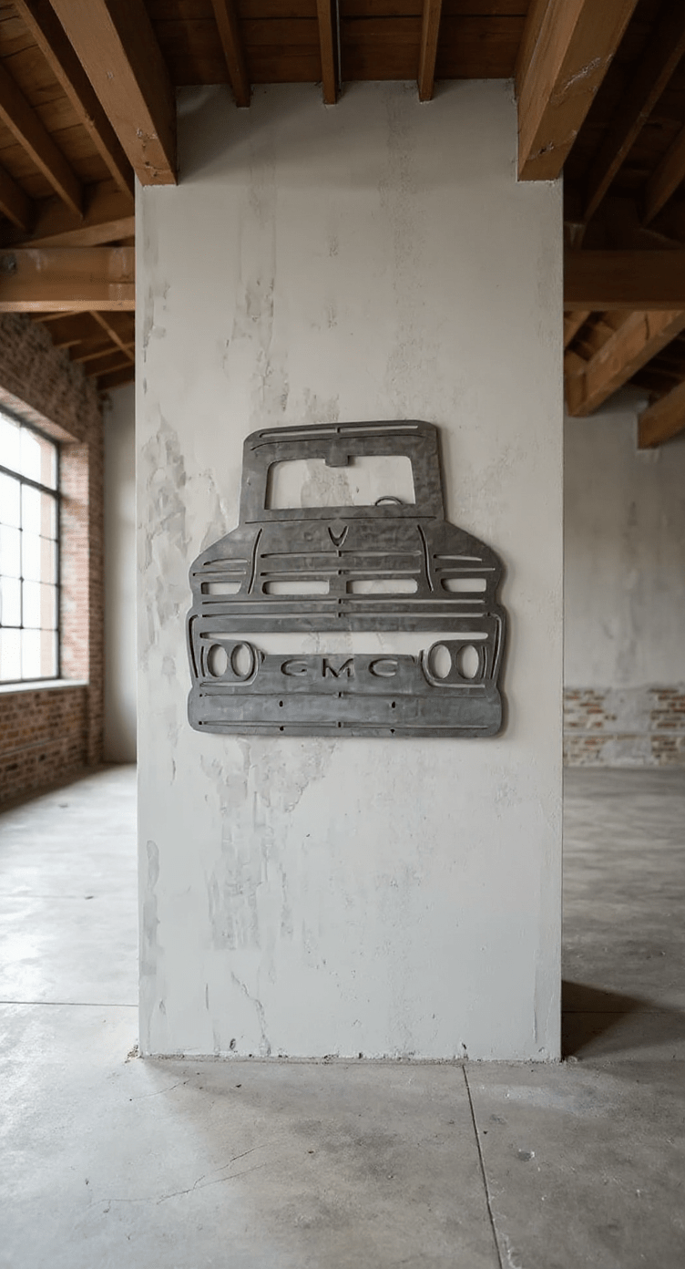 1963 GMC C1500 Truck Front with GMC – Hand - Painted 14 - Gauge Steel Wall Art - SRT Metalworks