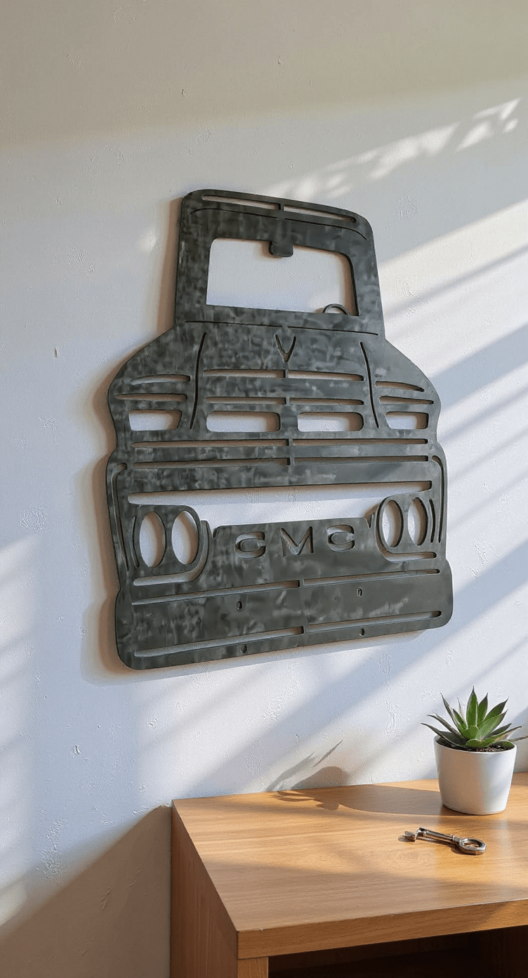 1963 GMC C1500 Truck Front with GMC – Hand - Painted 14 - Gauge Steel Wall Art - SRT Metalworks