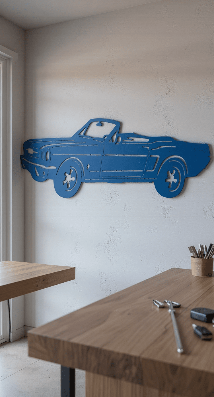 1965 Ford Mustang Convertible Metal Wall Art, 14 - Gauge Steel - SRT Metalworks