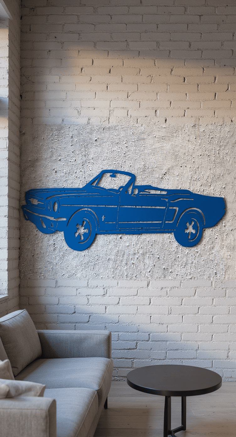1965 Ford Mustang Convertible Metal Wall Art, 14 - Gauge Steel - SRT Metalworks