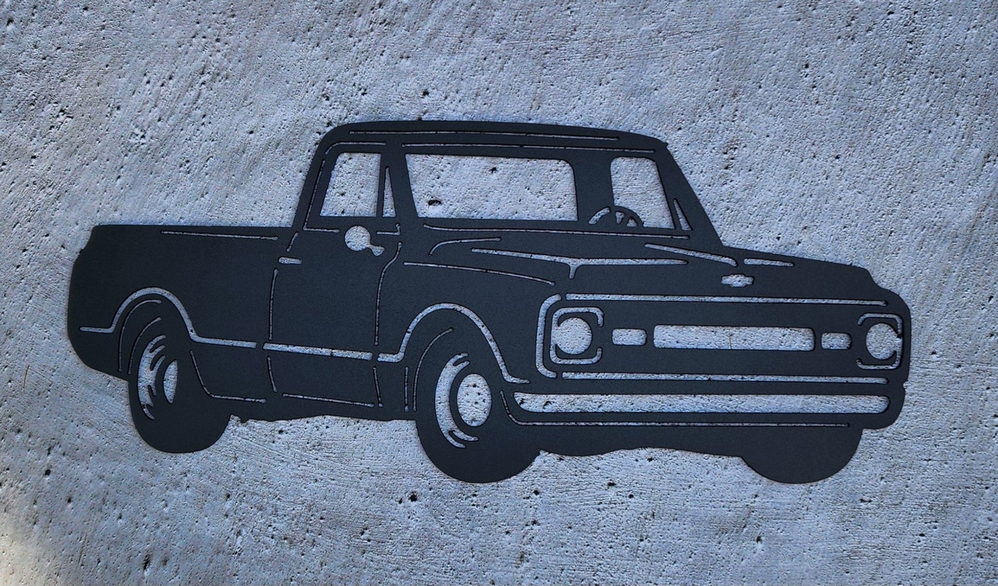1969 Chevy C10 Metal Wall Art, 14 - Gauge Steel - SRT Metalworks