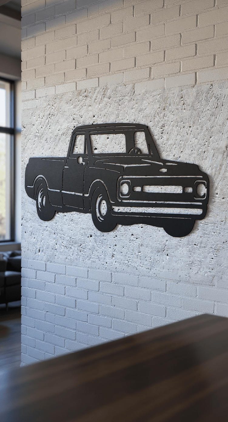 1969 Chevy C10 Metal Wall Art, 14 - Gauge Steel - SRT Metalworks