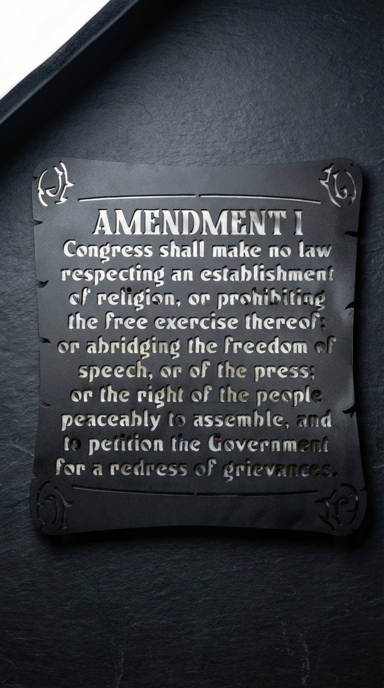 1st Amendment – Hand - Painted 14 - Gauge Steel Wall Art - SRT Metalworks