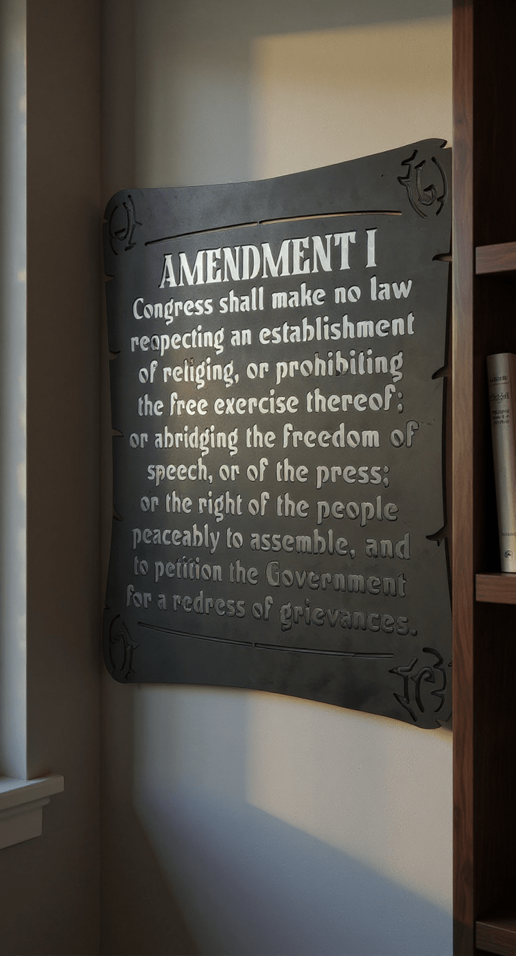 1st Amendment – Hand - Painted 14 - Gauge Steel Wall Art - SRT Metalworks
