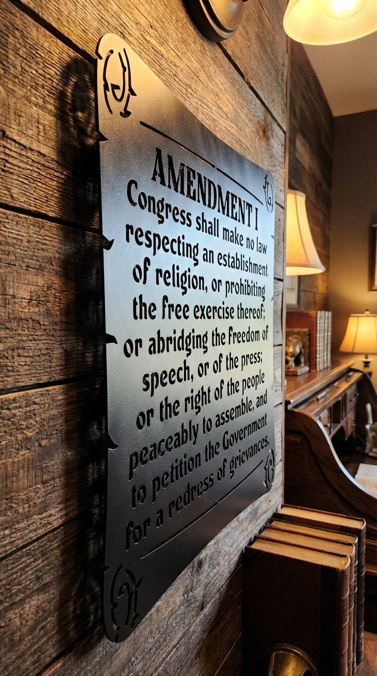 1st Amendment – Hand - Painted 14 - Gauge Steel Wall Art - SRT Metalworks