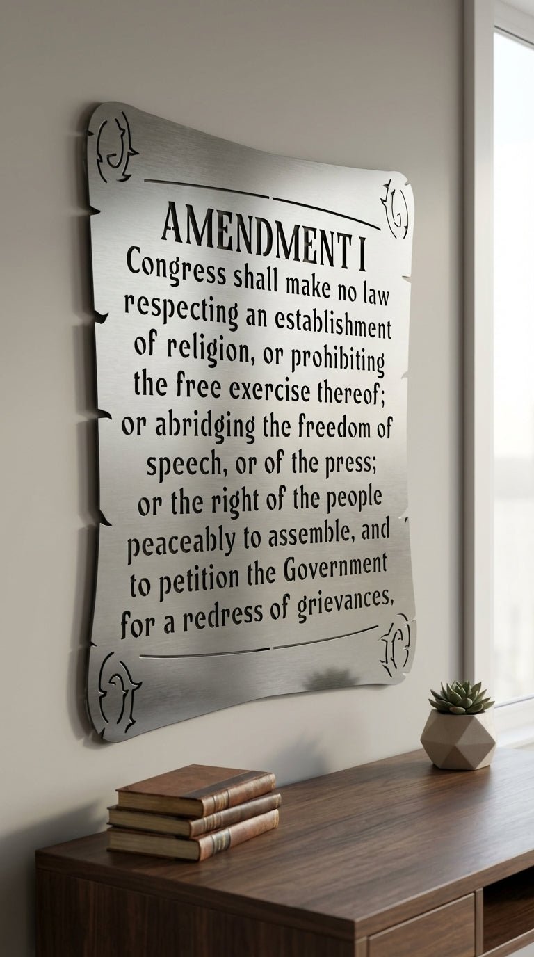 1st Amendment – Hand - Painted 14 - Gauge Steel Wall Art - SRT Metalworks