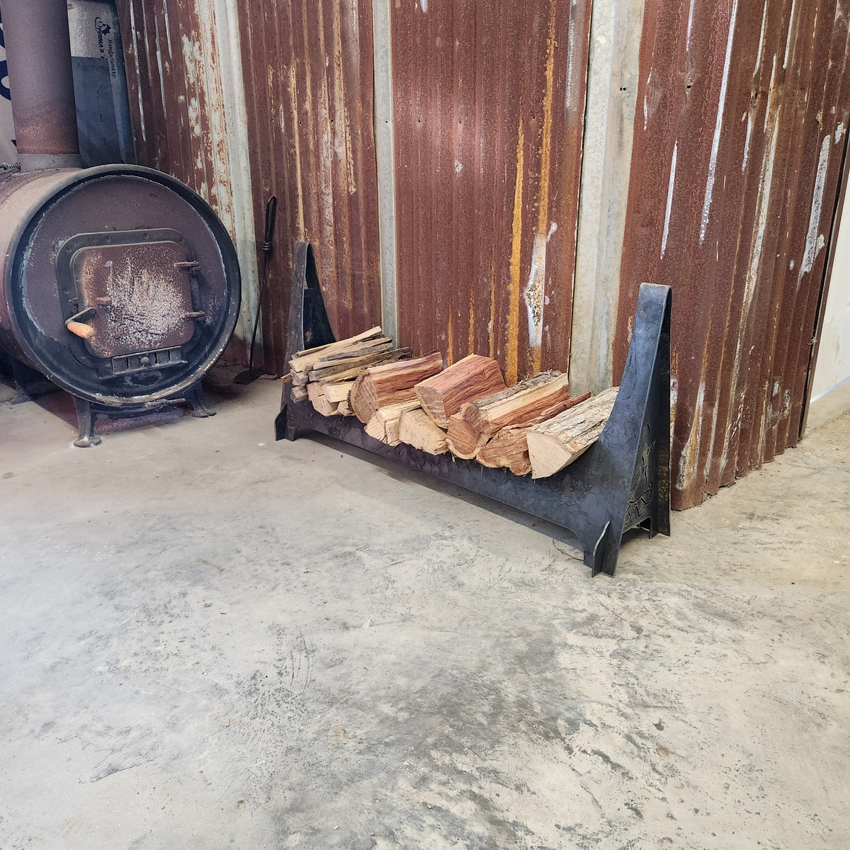 SRT Heavy-Duty Firewood Rack 40", 10-Gauge Steel
