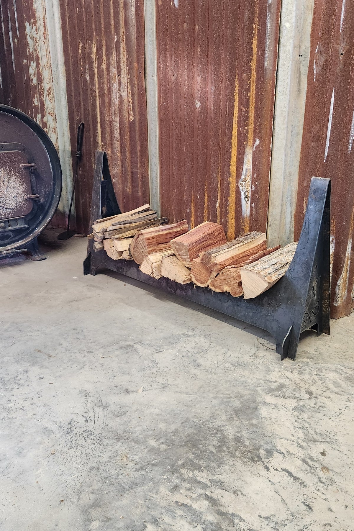 SRT Heavy-Duty Firewood Rack 40", 10-Gauge Steel