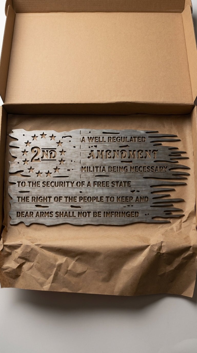 2A Tattered Flag – Hand - Painted 14 - Gauge Steel Wall Art - SRT Metalworks