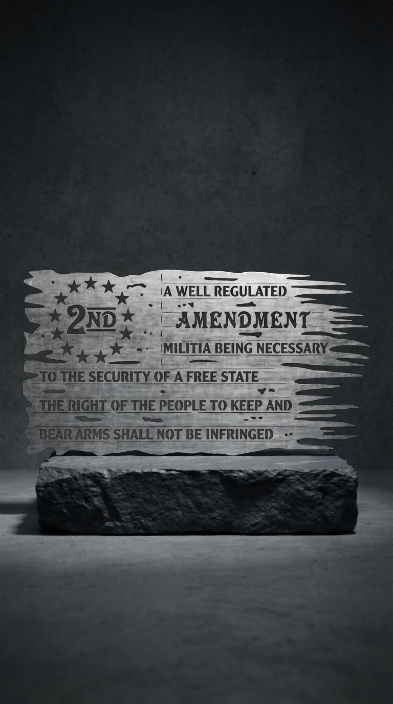 2A Tattered Flag – Hand - Painted 14 - Gauge Steel Wall Art - SRT Metalworks