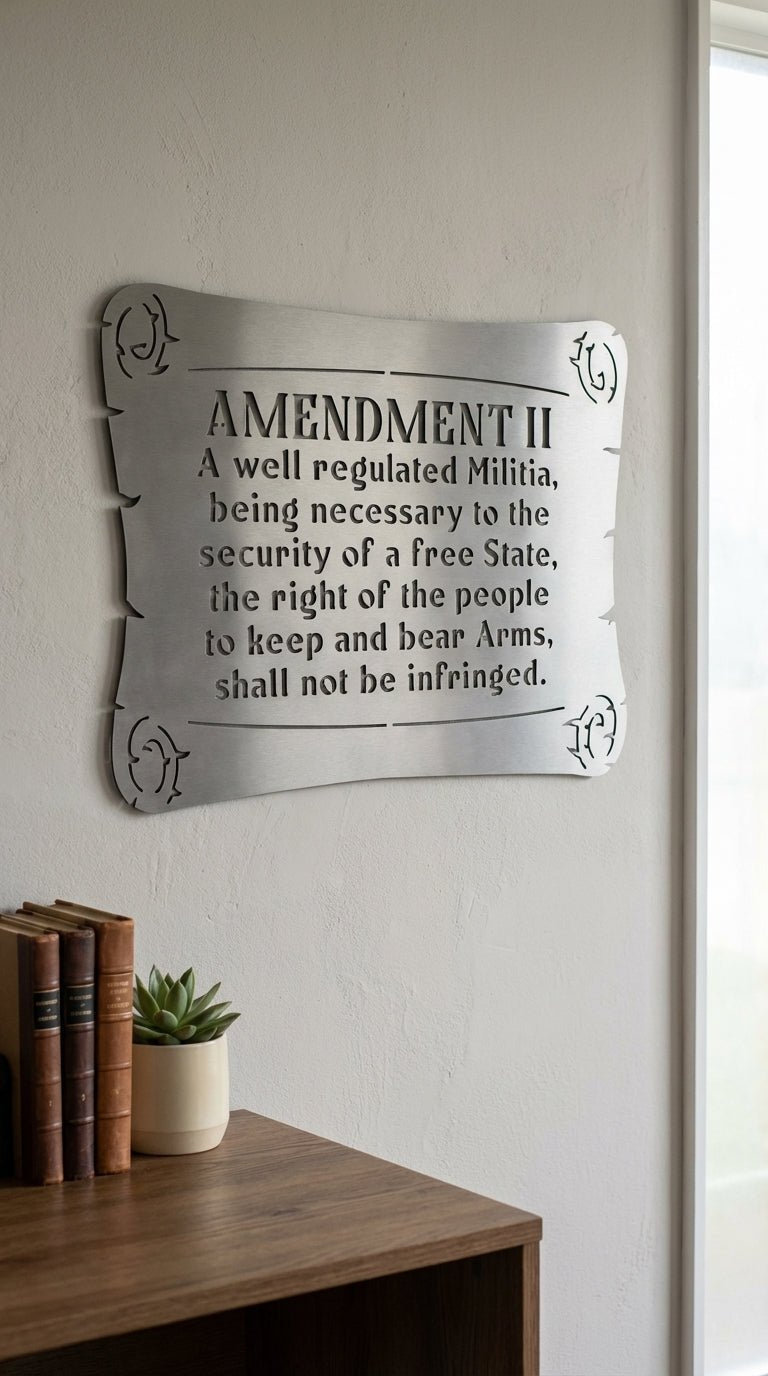 2nd Amendment – Hand - Painted 14 - Gauge Steel Wall Art - SRT Metalworks