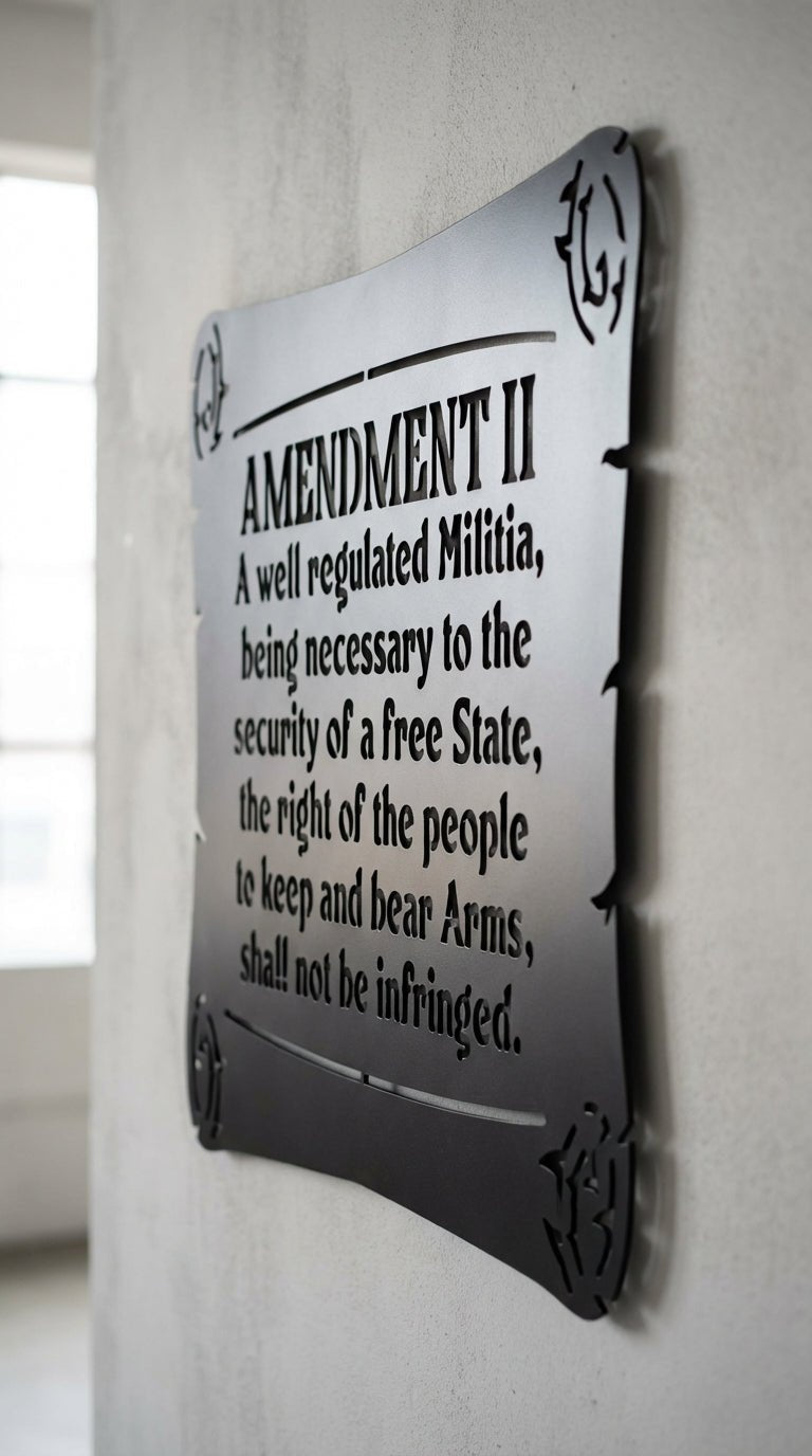 2nd Amendment – Hand - Painted 14 - Gauge Steel Wall Art - SRT Metalworks