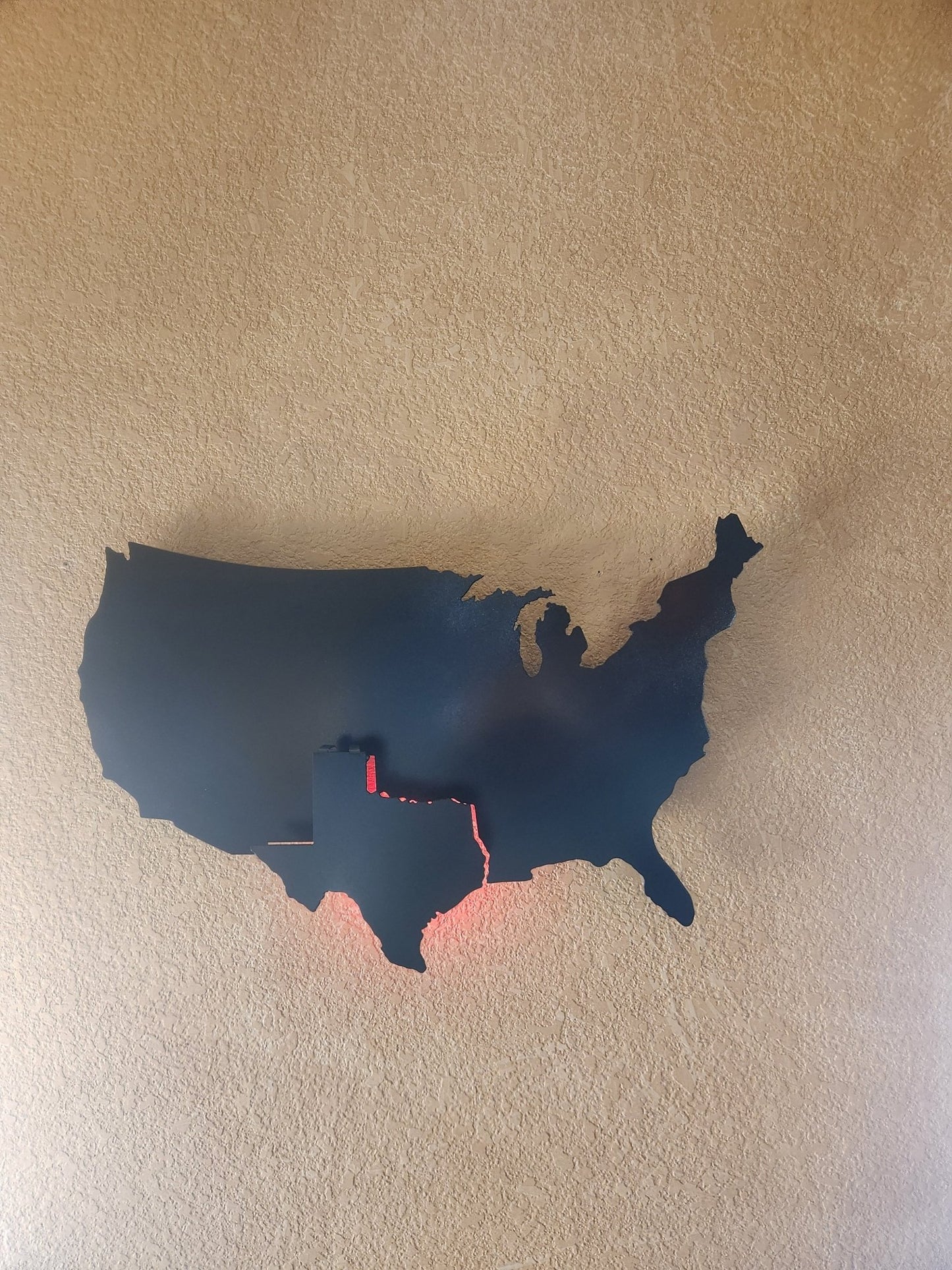 3D Texas USA – Hand-Painted 14-Gauge Steel Wall Art - SRT Metalworks