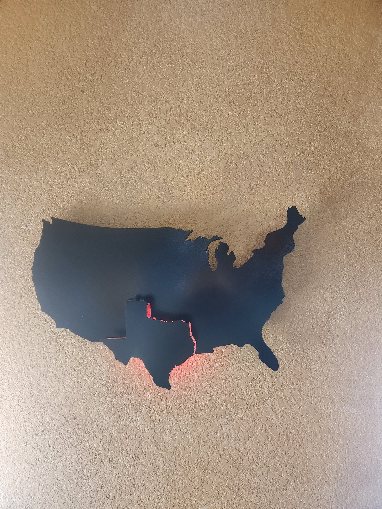 3D Texas USA – Hand-Painted 14-Gauge Steel Wall Art - SRT Metalworks