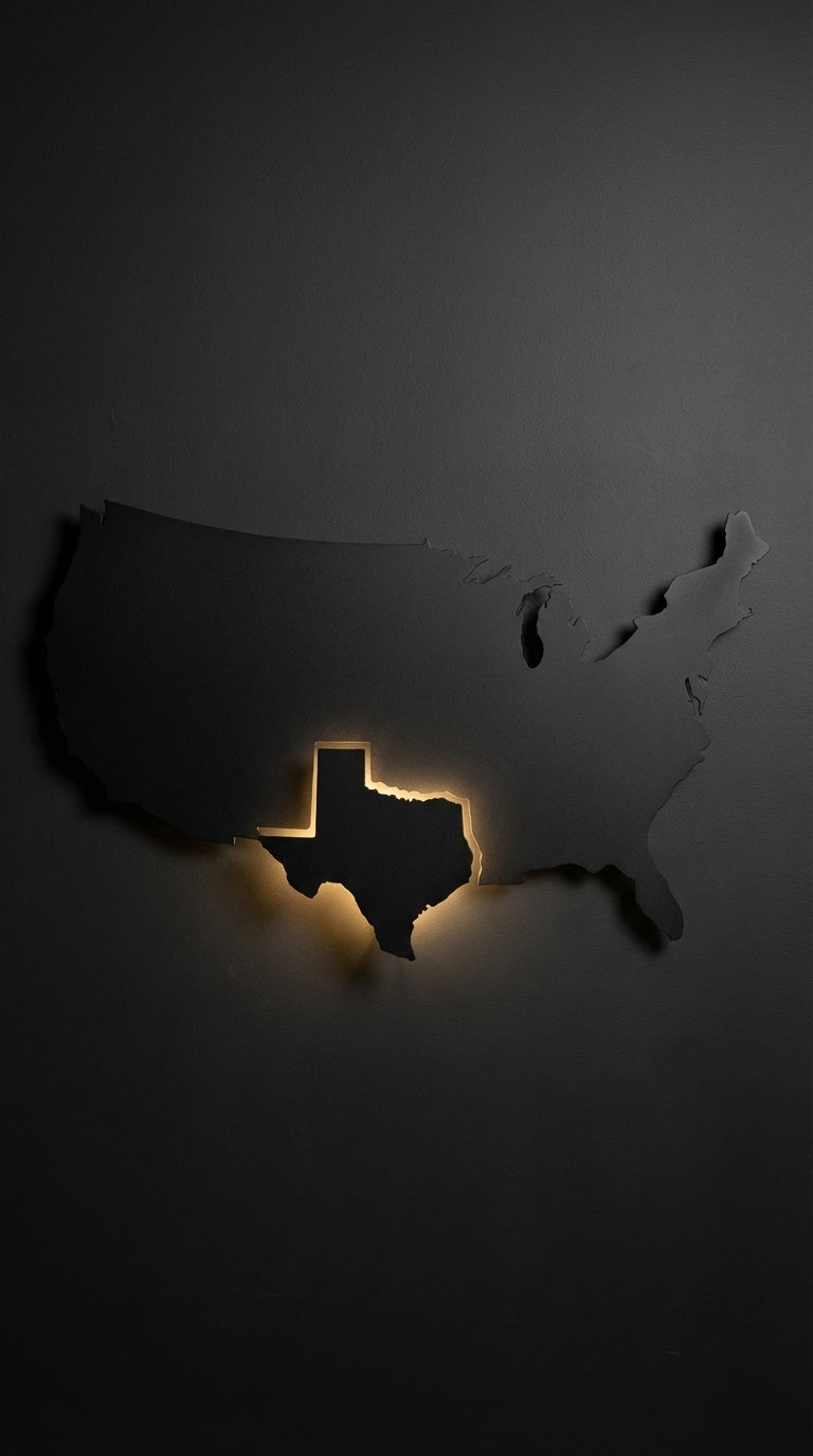 3D Texas USA – Hand - Painted 14 - Gauge Steel Wall Art - SRT Metalworks