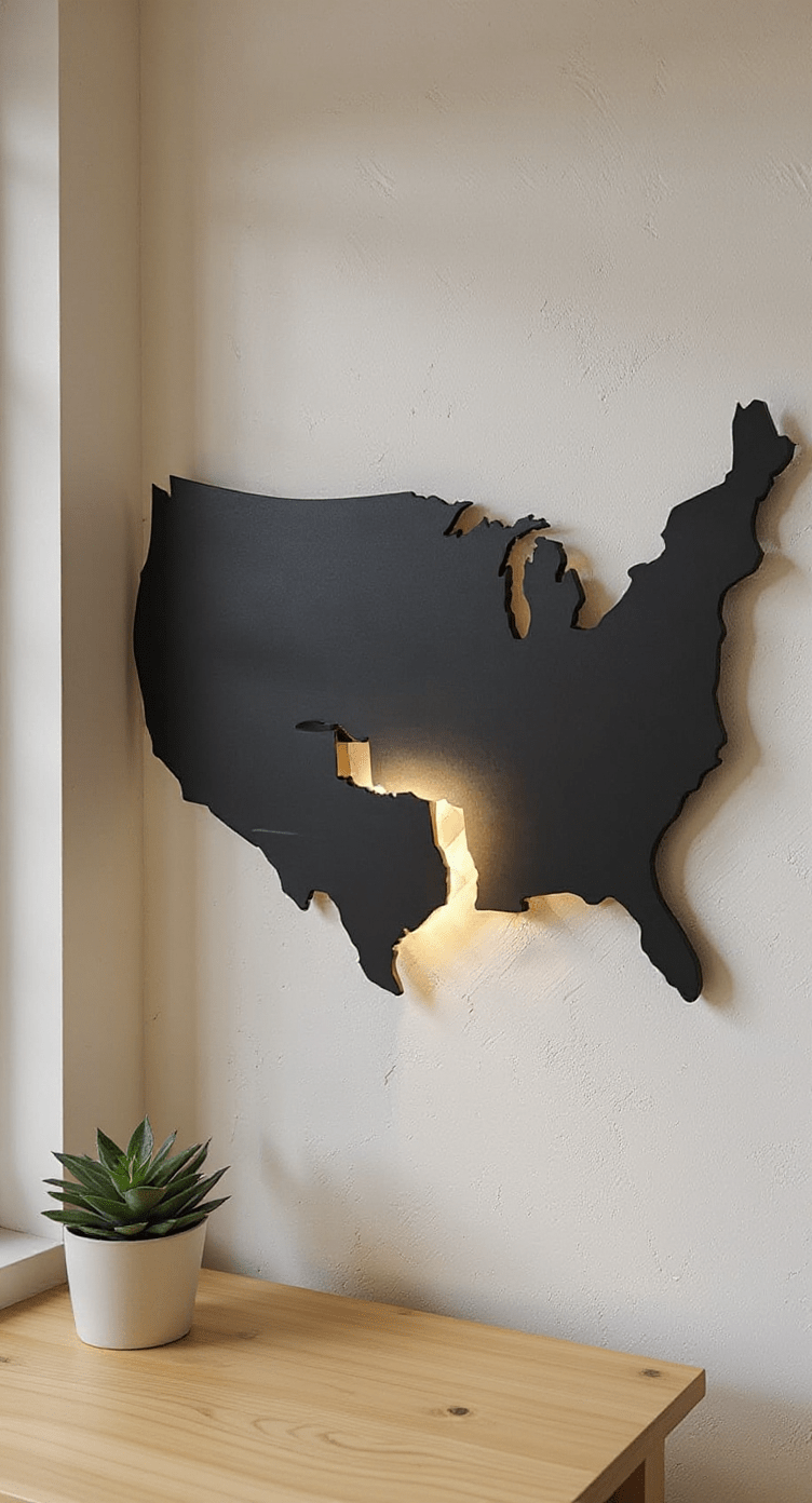 3D Texas USA – Hand - Painted 14 - Gauge Steel Wall Art - SRT Metalworks