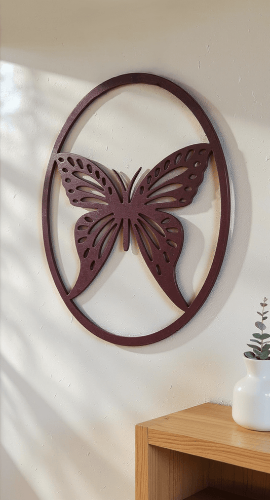 Butterfly 2, 14 - Gauge Steel Metal Wall Art, Painted Options Available - SRT Metalworks
