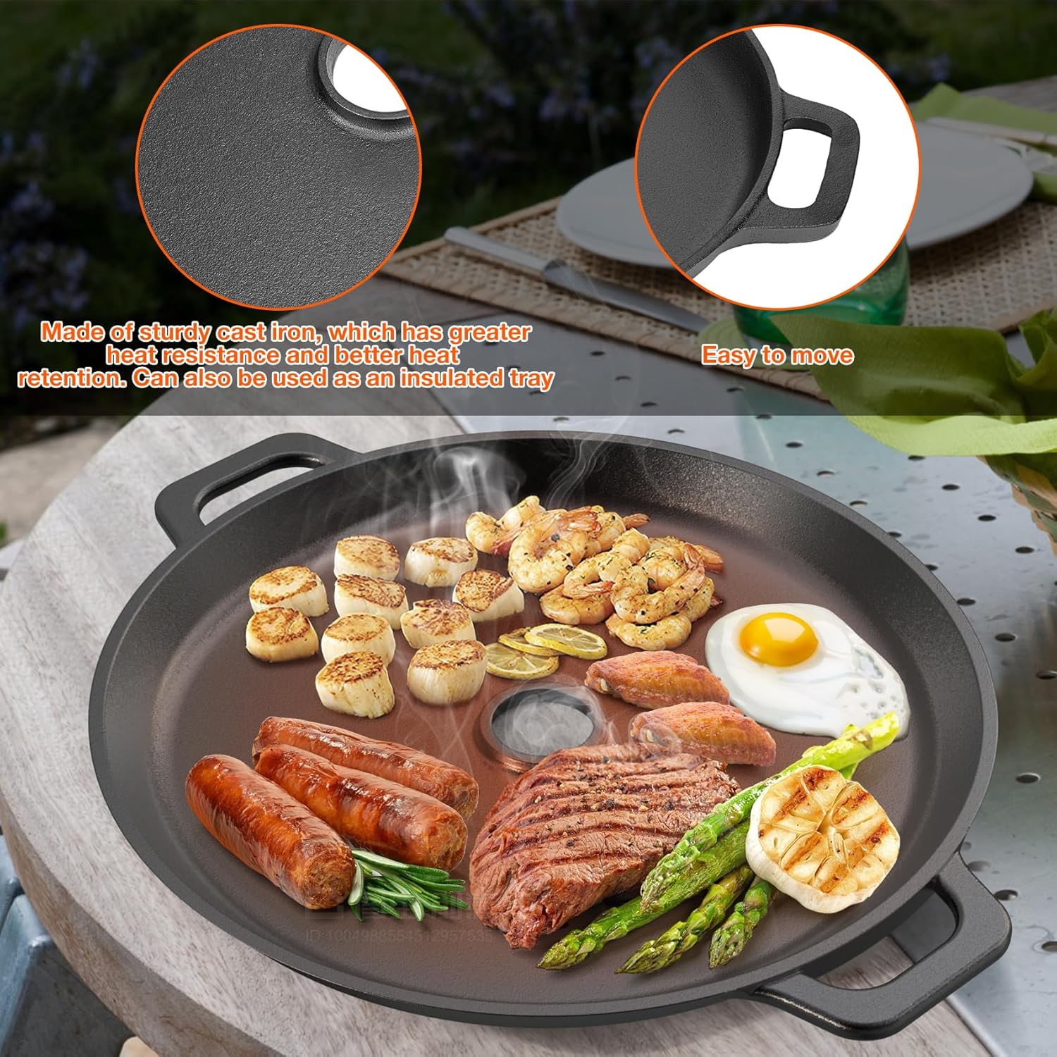 Cast Iron Griddle Pan for Rocket Stoves and Outdoor Cooking - SRT Metalworks