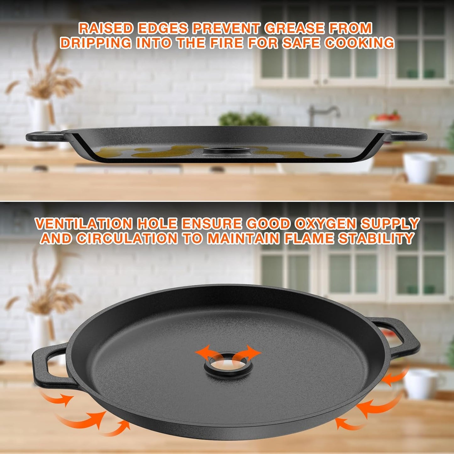 Cast Iron Griddle Pan for Rocket Stoves and Outdoor Cooking - SRT Metalworks