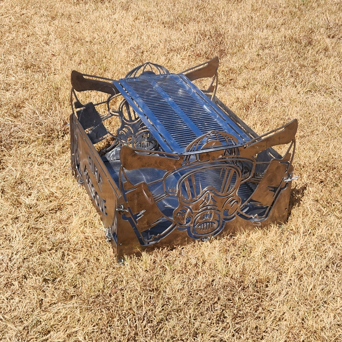 Fire Department Fire Pit, 10-Gauge Steel, Bare Metal, Pinned Modular Design - SRT Metalworks