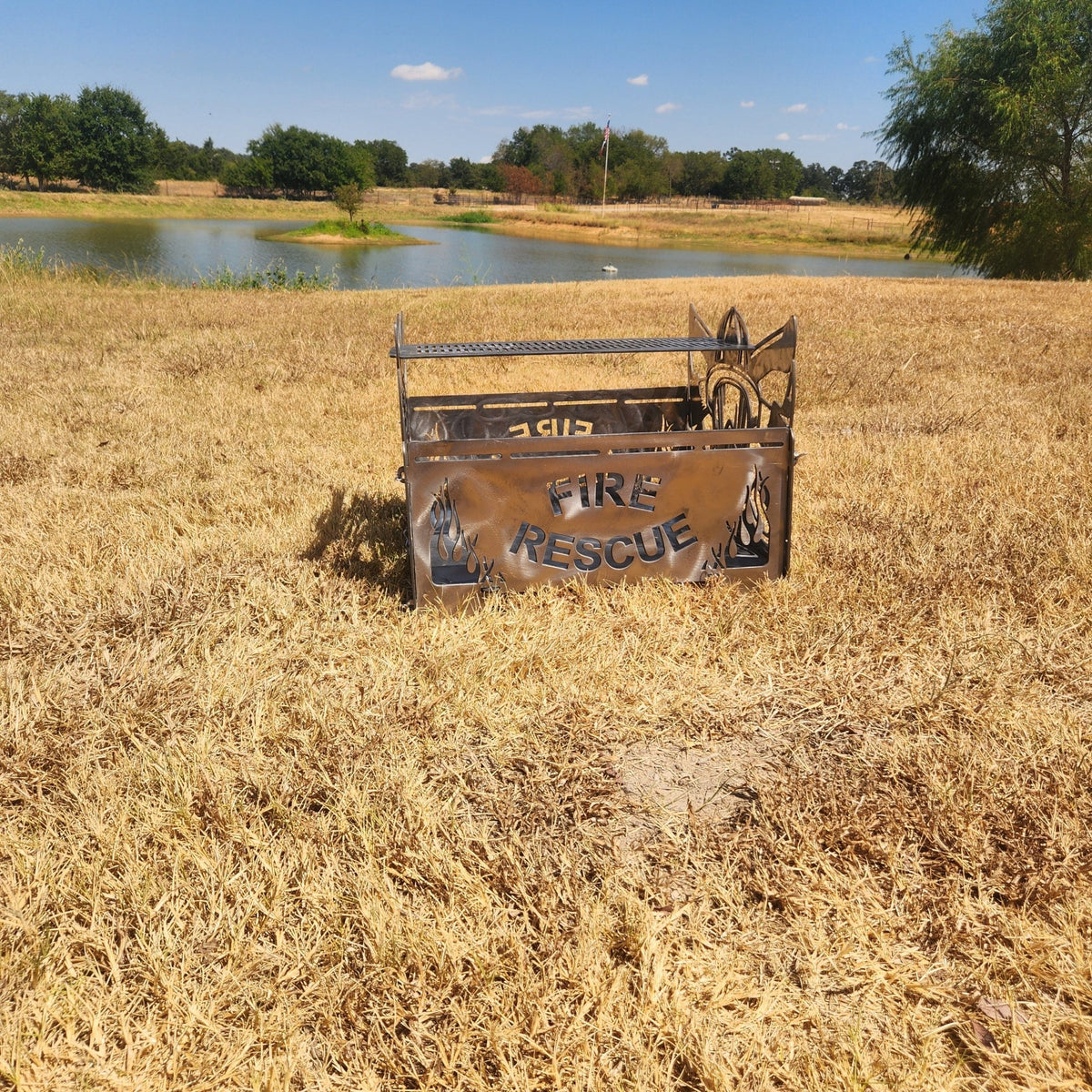 Fire Department Fire Pit, 10-Gauge Steel, Bare Metal, Pinned Modular Design - SRT Metalworks
