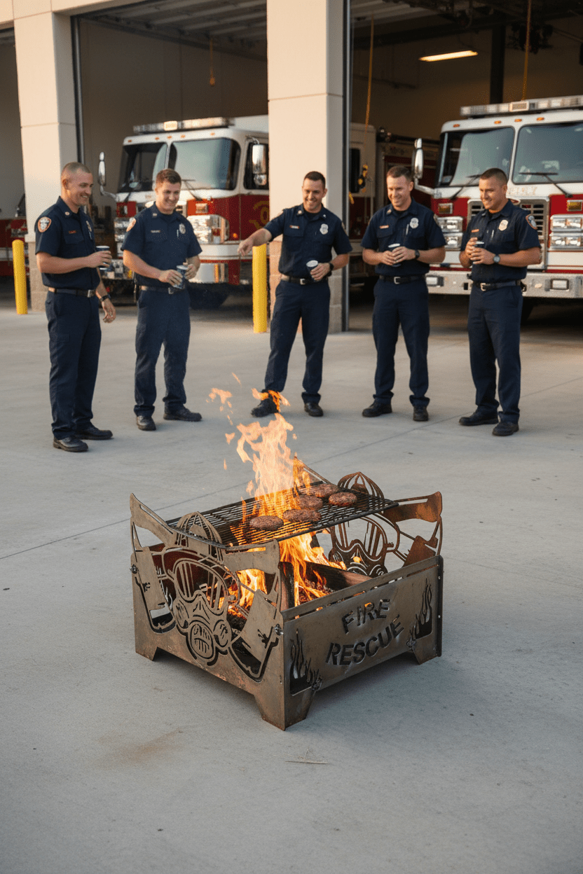 Fire Department Fire Pit, 10-Gauge Steel, Bare Metal, Pinned Modular Design - SRT Metalworks