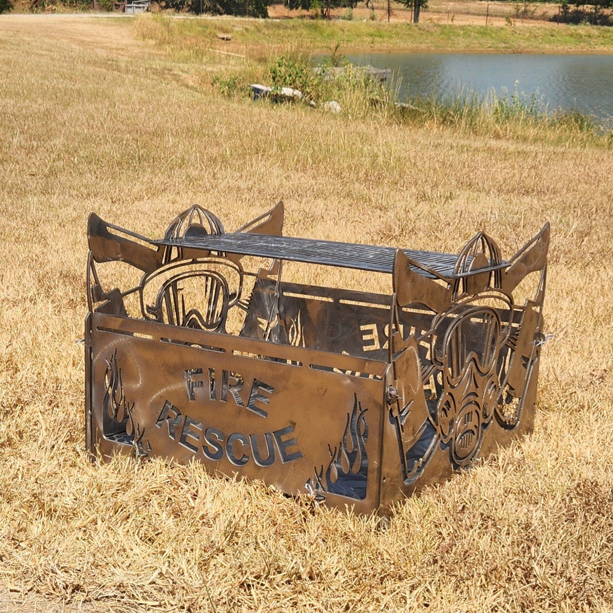 Fire Department Fire Pit, 10-Gauge Steel, Bare Metal, Pinned Modular Design - SRT Metalworks