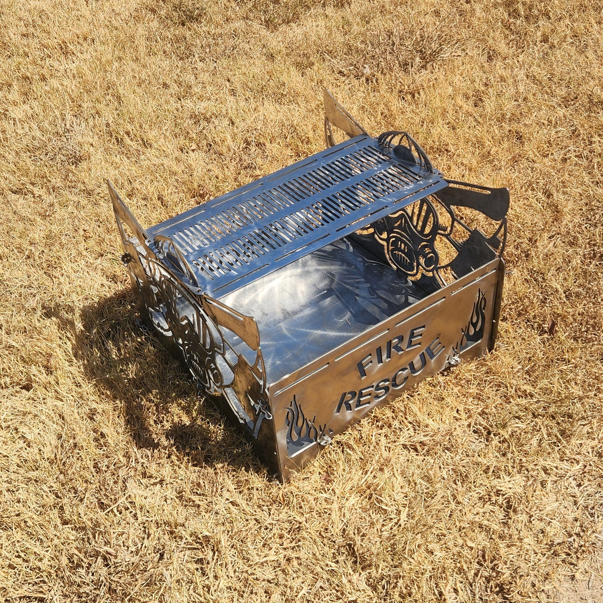 Fire Department Fire Pit, 10-Gauge Steel, Bare Metal, Pinned Modular Design - SRT Metalworks