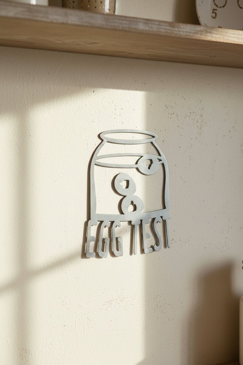 Fresh Egg Test Kitchen Metal Wall Art 12x15, 14 - Gauge Steel, Painted & Sealed - SRT Metalworks