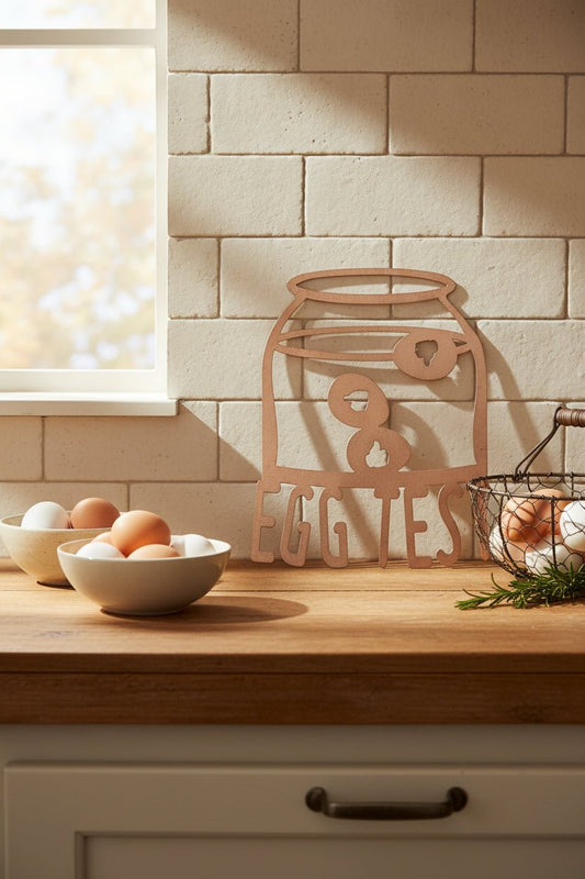 Fresh Egg Test Kitchen Metal Wall Art 12x15, 14 - Gauge Steel, Painted & Sealed - SRT Metalworks