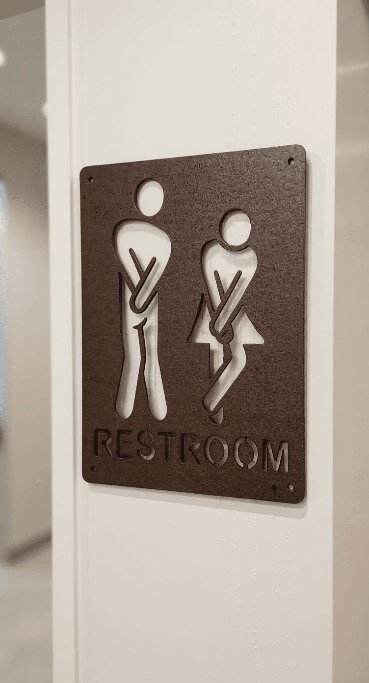 Funny His & Hers Restroom Metal Sign, 14 - Gauge Steel - SRT Metalworks