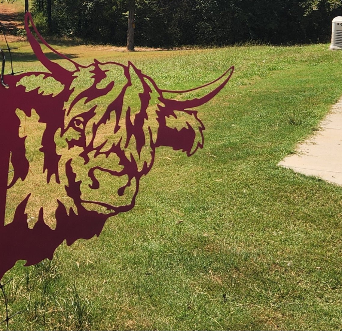 Highland Cow Fence & Mailbox Metal Art, 14-Gauge Steel - SRT Metalworks