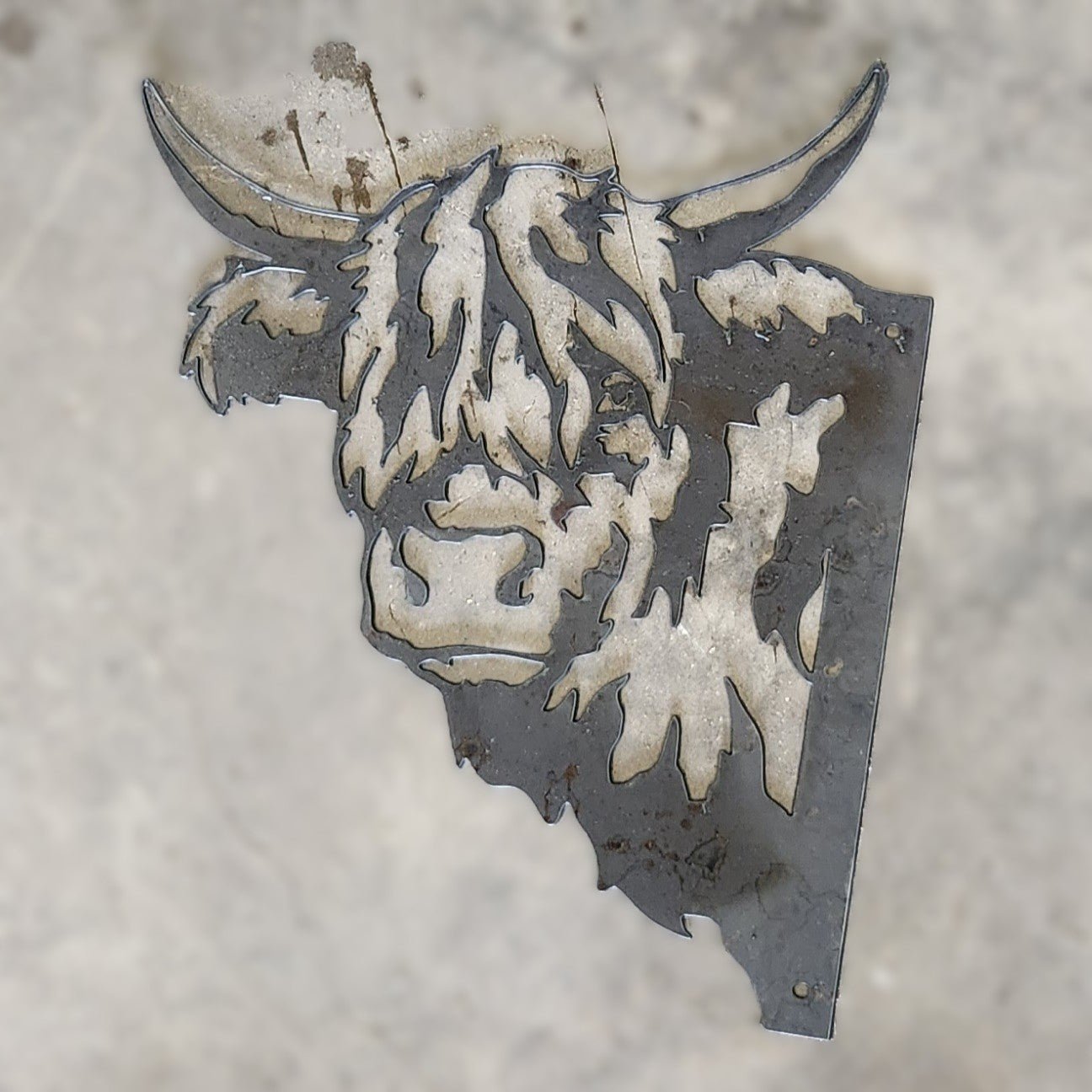 Highland Cow Fence & Mailbox Metal Art, 14-Gauge Steel - SRT Metalworks