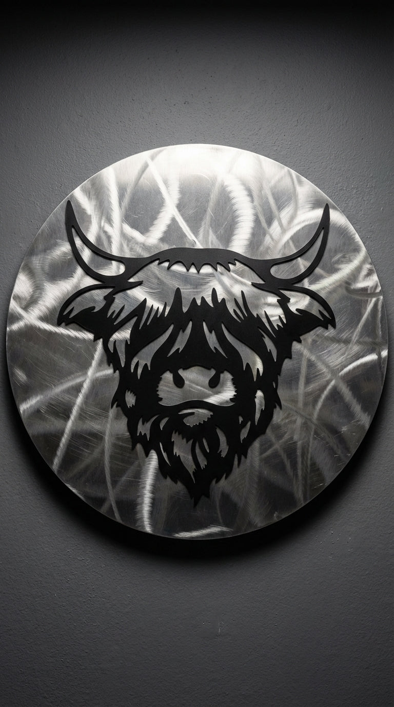 Highland Cow – Hand - Painted 14 - Gauge Steel Wall Art - SRT Metalworks