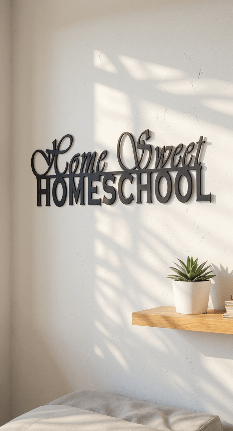 Home Sweet Homeschool Wall Art Metal Sign 26x8, 14 - Gauge Steel - SRT Metalworks