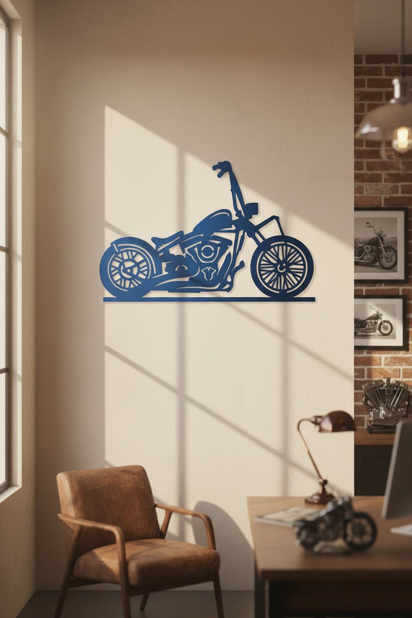 Ironline Bobber Custom Motorcycle Metal Wall Art, 14 - Gauge Steel - SRT Metalworks