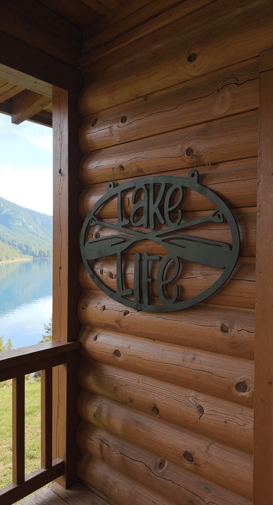 Lake Life Wall Art Metal Sign 15x10, 14 - Gauge Steel, Hand - Painted & Sealed - SRT Metalworks