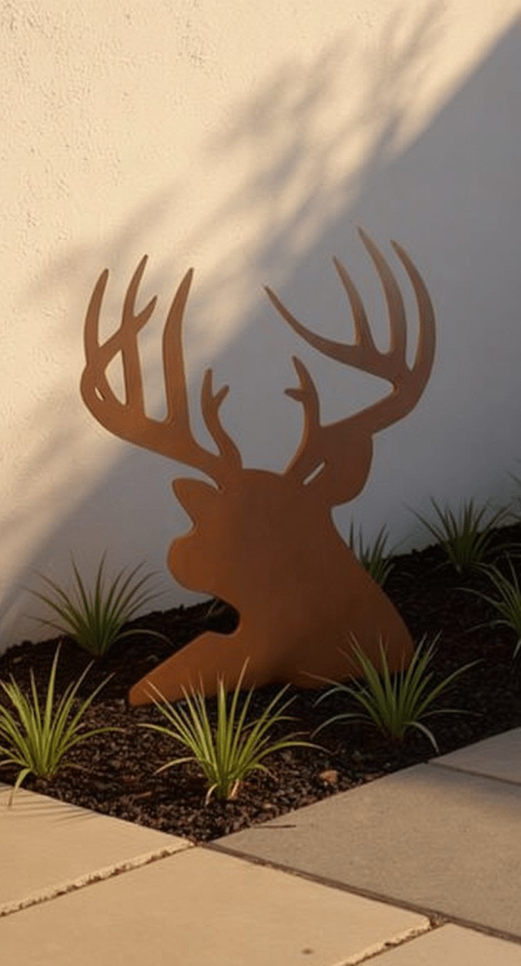 Laying Buck Yard Art 28x48, 14 - Gauge Steel - SRT Metalworks