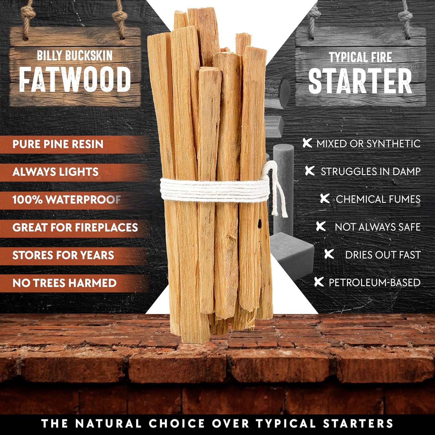 Natural Fatwood Fire Starter Sticks for Rocket Stoves, Fire Pits, and Campfires - SRT Metalworks